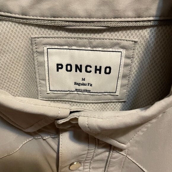 Poncho Mens M Light Gray Short Sleeve Shirt - Picture 2 of 4
